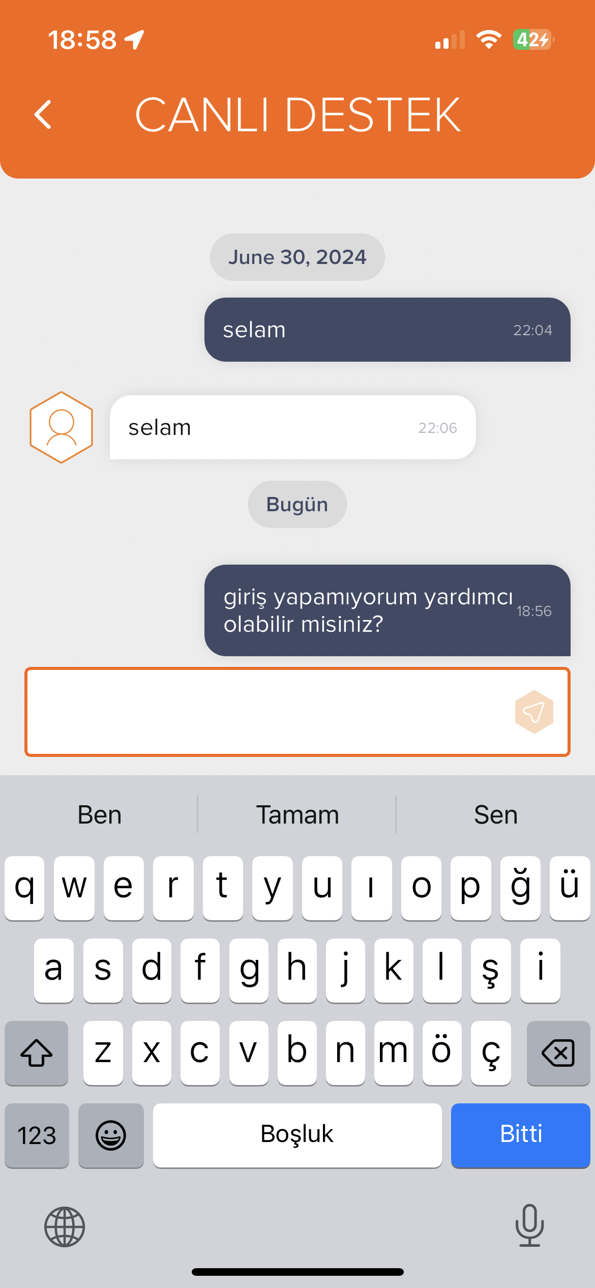 Destek Talebi Screenshot